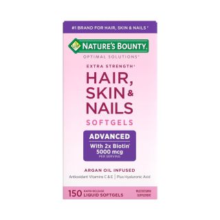 Nature's Bounty, Optimal Solutions, Força Extra para Cabelos, Pele e Unhas, 150 Cápsulas