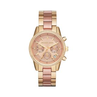 Relógio feminino Michael Kors Ritz de Aço Inoxidável e Cristal Pavé
